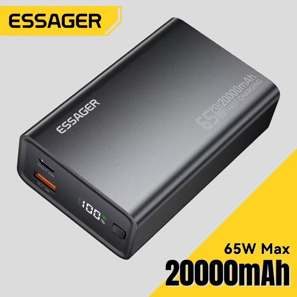 에사저 보조배터리 20000mAh 휴대용 PD 65W 고속 충전 휴대폰 외장 배터리 파워뱅크 (아이폰17, 16, 15, 노트북, 맥 호환)