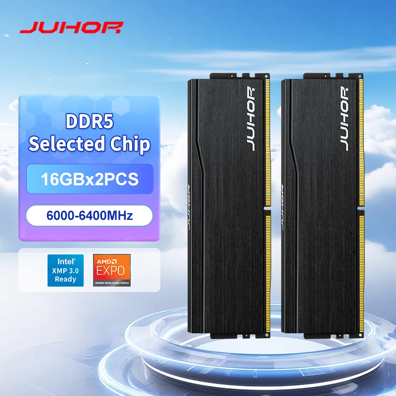 JUHOR Ram DDR5 32GB(16GBX2) 6000MHz 6400MHz DDR5 6400MHz 데스크탑 컴퓨터 메모리 램