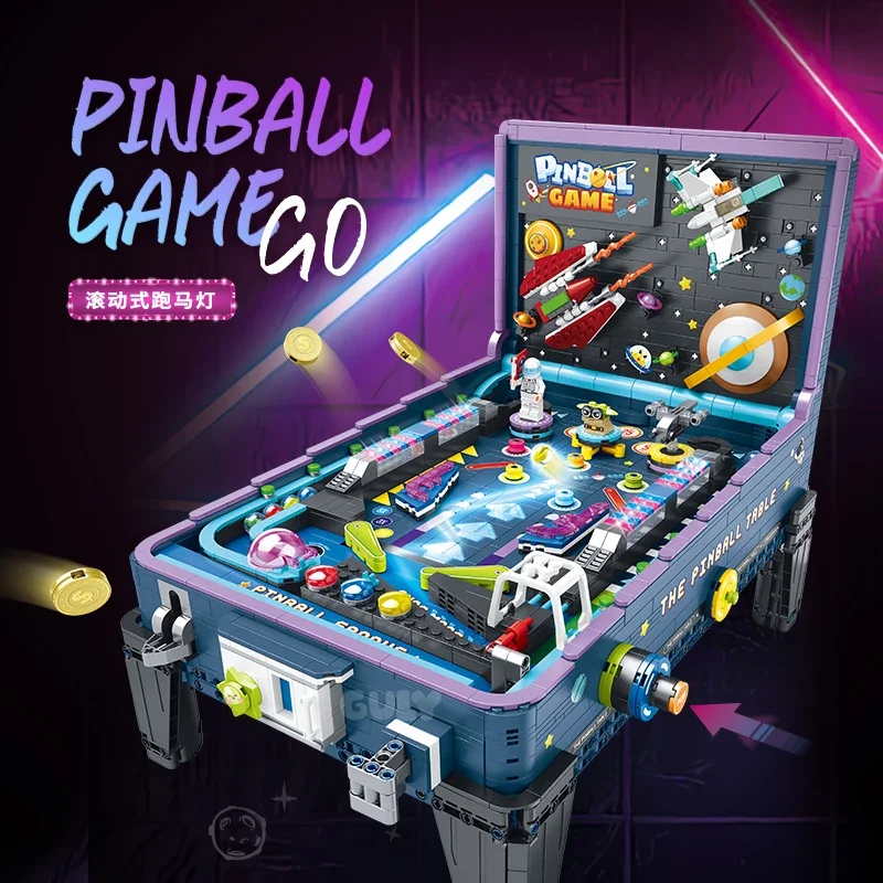 Moc 아이디어 핑볼 테이블 게임 기술 빌딩 블록 대형 어려운 모델 벽돌 조립 장난감 생일 선물 세트 성인 키즈 보이