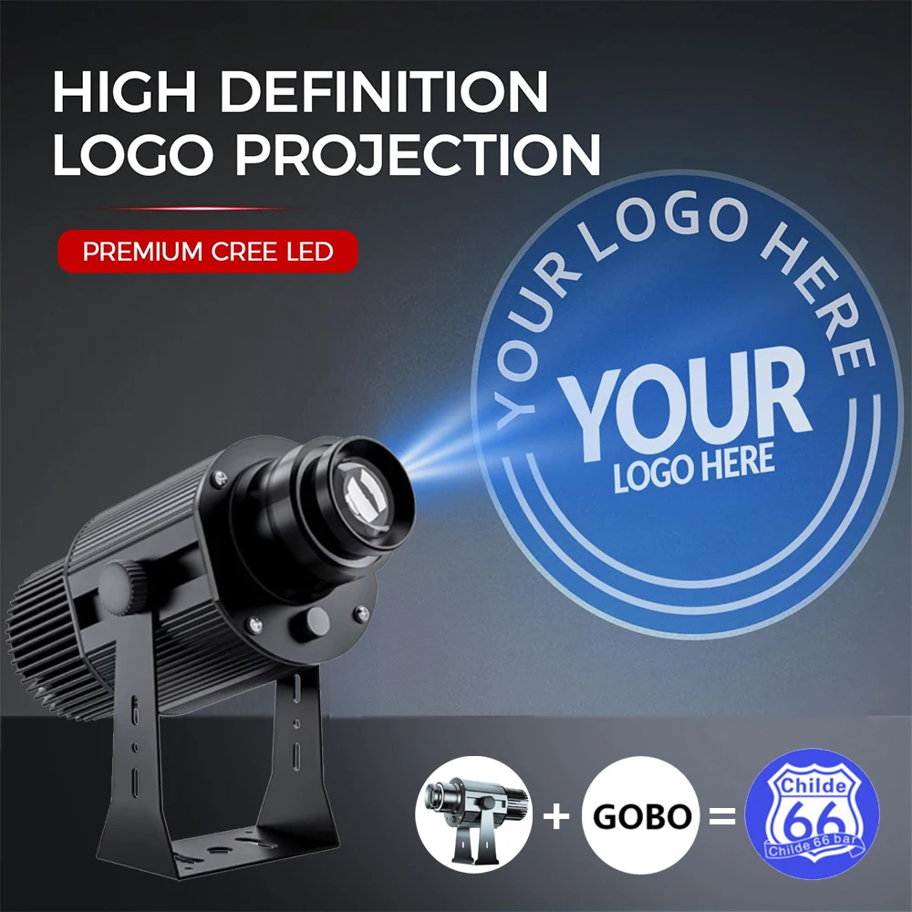 맞춤형 고보 프로젝터 조명, 맞춤형 로고 조명, 실외 LED 회전식 로고 스포트라이트, 상업용 매장 입구 바닥용