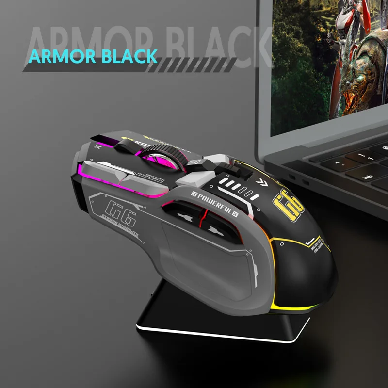 기계식 게임용 마우스 FreeWolf G6 12키 유선 마우스 ChipA826 RGB 매크로 프로그래밍 가능 인체공학적 디자인으로 게임에 우수함