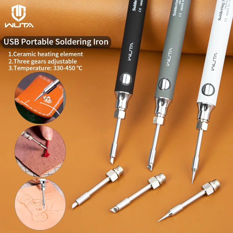 WUTA USB 충전 스레드 코드 버너 용접 펜 휴대용 납땜 인두 5V 왁스 용융 와이어 버너 쥬얼리, Leathercraft, 크레용