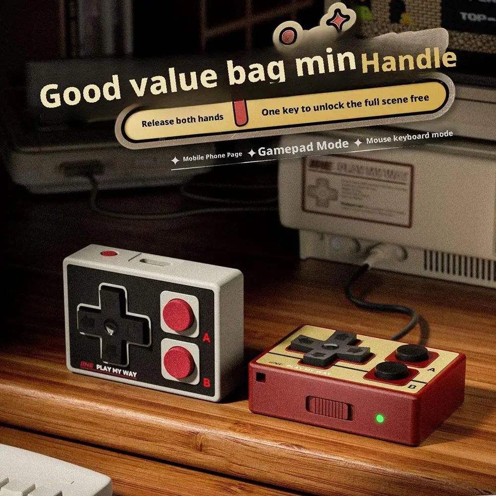 IINE 게임브릭 미니 레트로 컨트롤러/휴대용 컨트롤러/멀티 플랫폼 호환/마우스 미니 컨트롤러 지원