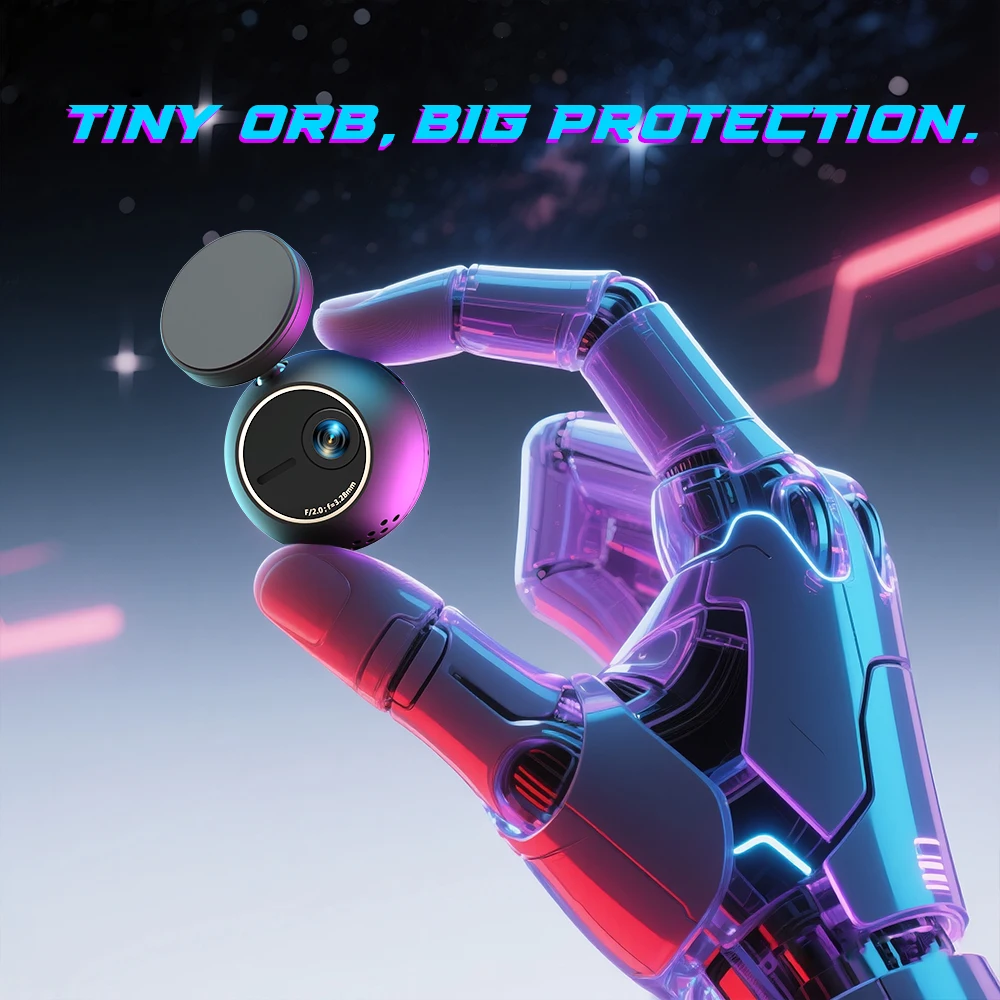 블랙박스 대시캠 KAWA MINI ORB 초소형 비디오 레코더 2K 차량용 DVR, 음성 제어 차량 카메라, 360도 °   회전,180 °   비디오 플립 자동 대시 카메라