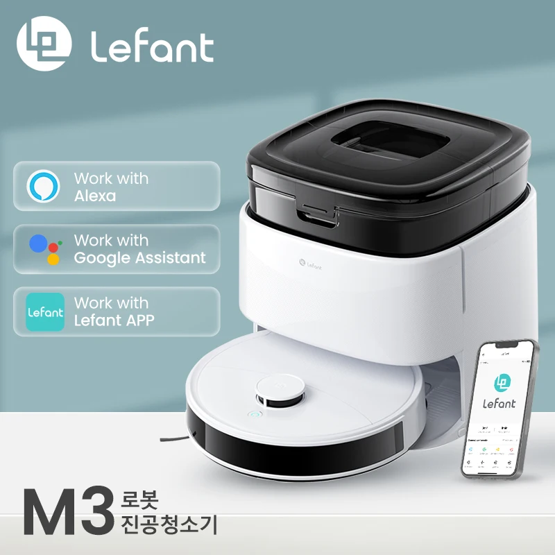 LEFANT M3L M3 로봇 진공 청소기, 매핑 기능, 12000Pa 흡입력, 비움 스테이션, 자동 세척 및 건조, DTOF 레이저