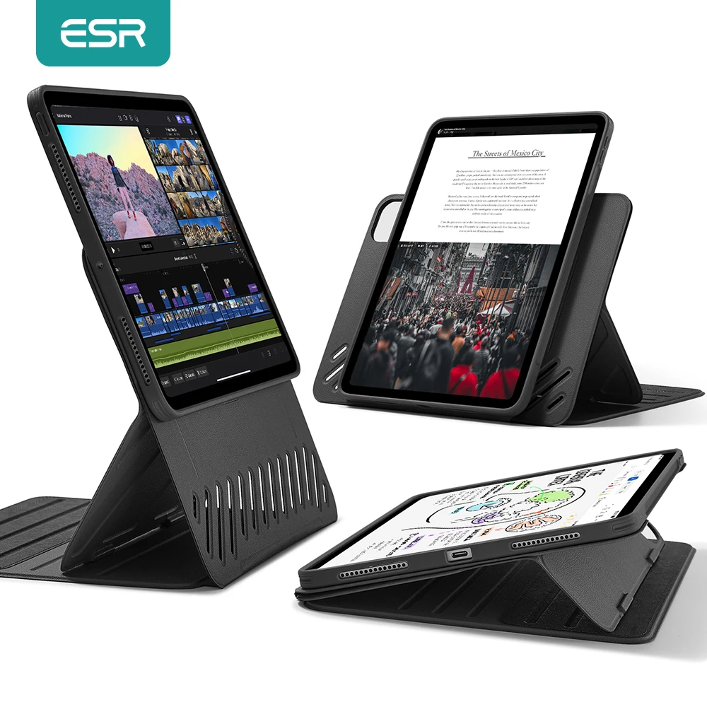 ESR 아이패드 프로 13/11&에어 11/13(2024 2025) 케이스 시프트 마그네틱 케이스 탈착식 보호 커버 아이패드 11(A16)&프로 12.9/11(2022)용