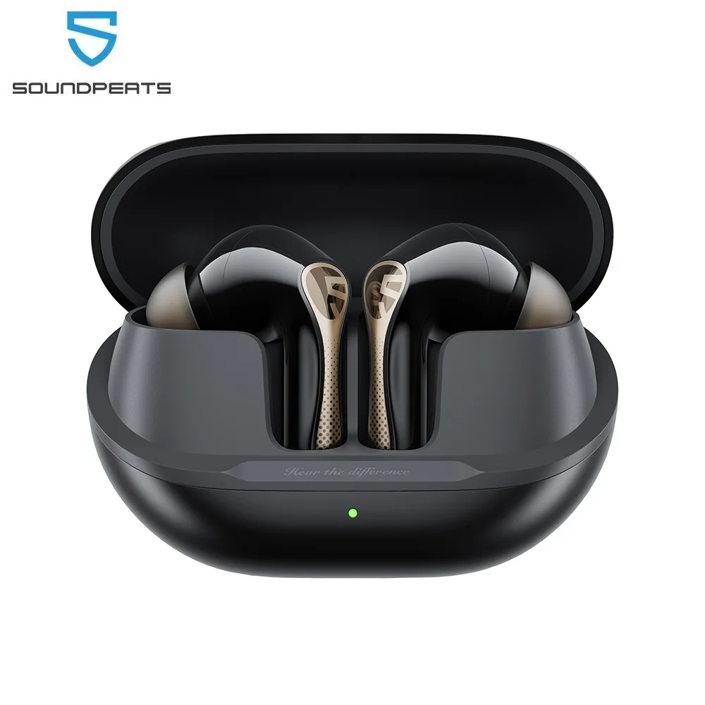 SOUNDPEATS Air5 Pro+ XMEMS 블루투스 이어폰 55dB 하이브리드 어댑티브 ANC 이어버드, 하이 레졸루션 무선, LDAC/aptX 무손실 헤드폰