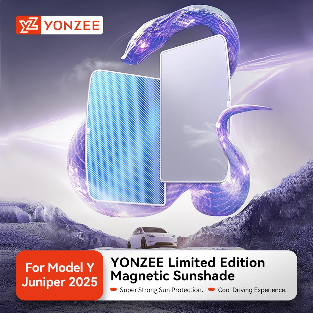 테슬라 2025-2026 모델 Y 주니퍼 스타십 블루 아이스 선쉐이드 허니콤 마그네틱 선쉐이드 유리 스크린 전면 후방 선루프용 YZ