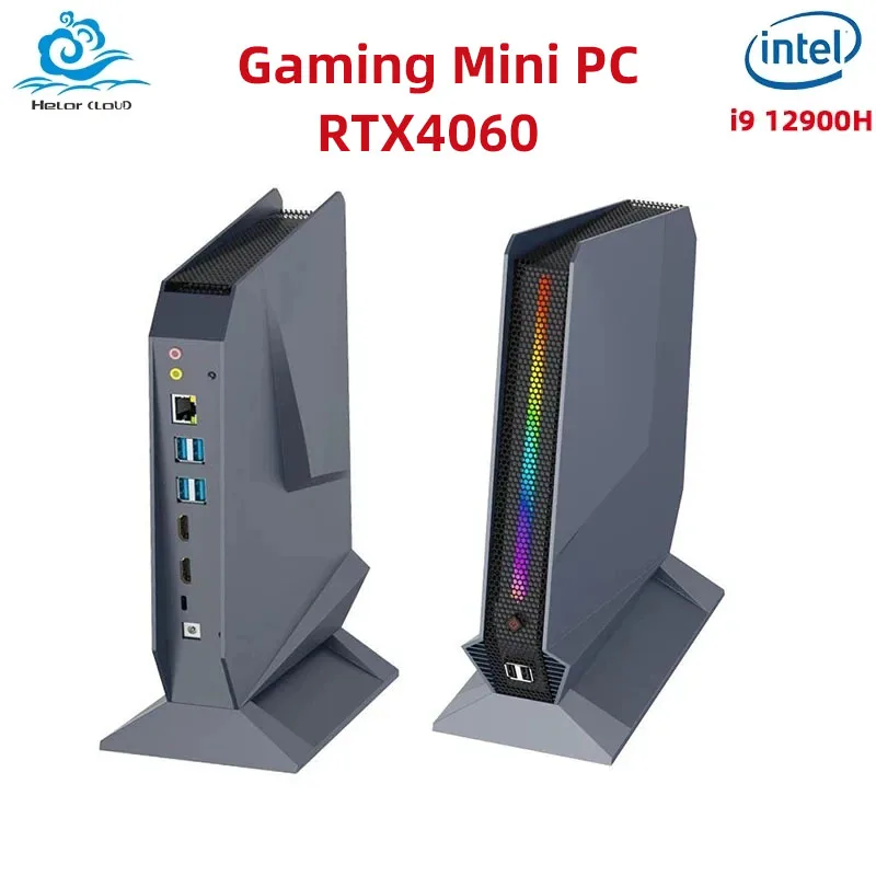Helorpc 게이밍 미니 PC 인텔 12세대 i9-12900Hk Nvidia RTX4060 8G 2xDDR4 3xScreen 4K UHD WIFI Bluetooth5.0 Windows10/11 Linux