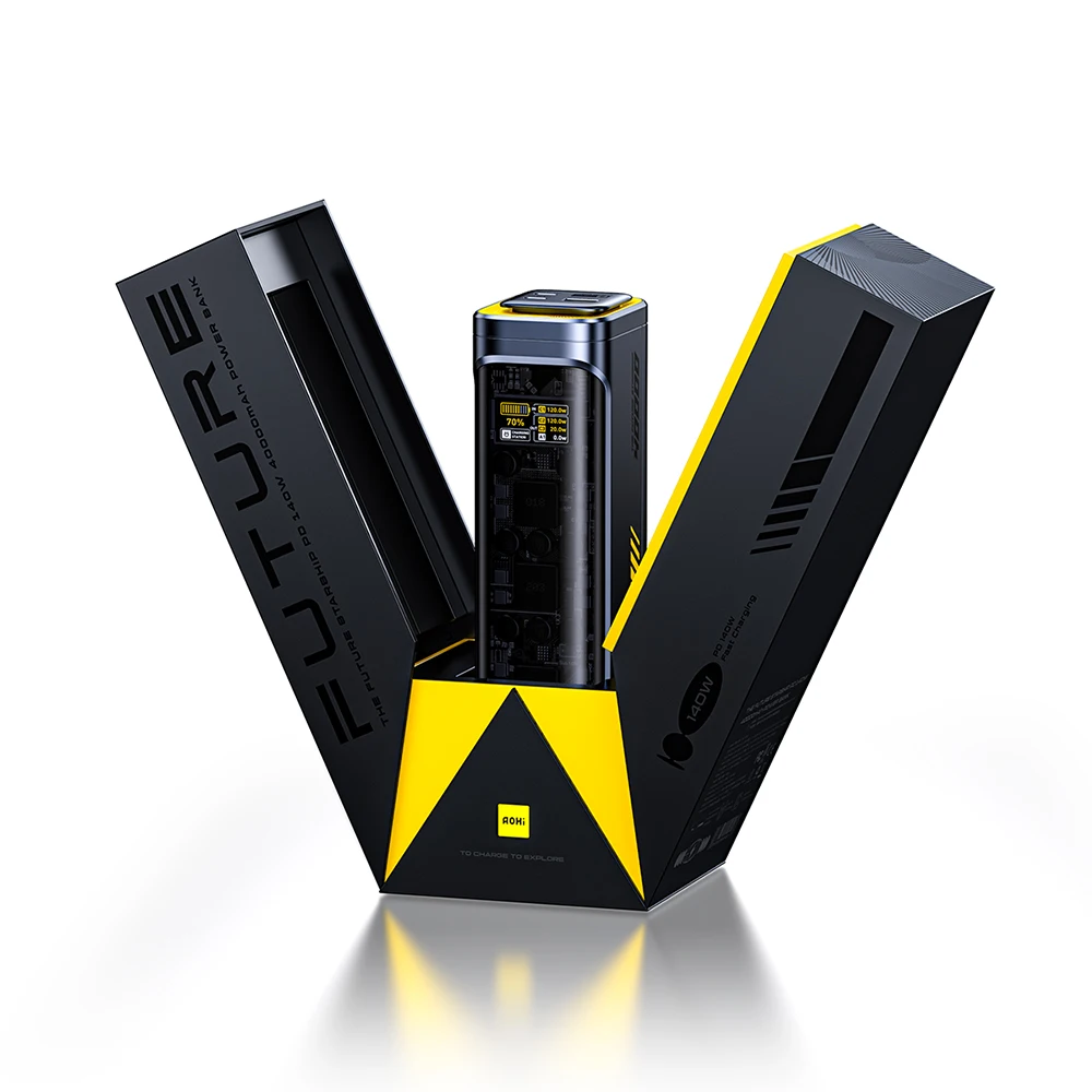 AOHI Starship 40,000mAh 보조베터리 140W PD3.1 노트북 보조베터리(C-C 케이블 포함) iPhone MacBook 노트북용 고속 충전 스테이션