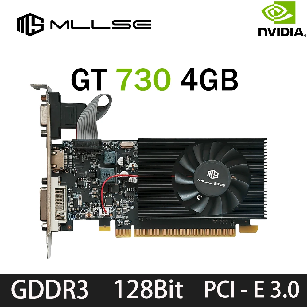 MLLSE GT730 4GB, GT740 4GB 그래픽 카드, GDDR3 128비트, DVI VGA PCI-E 3.0, 지포스 GPU, GT 730 게이밍 비디오 카드, 비디오 카드