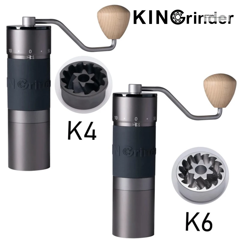 Kingrinder K4 /K6 수동 커피 그라인더 휴대용 밀 420 스테인레스 스틸 48mm 스테인레스 스틸 티타늄 도금 버
