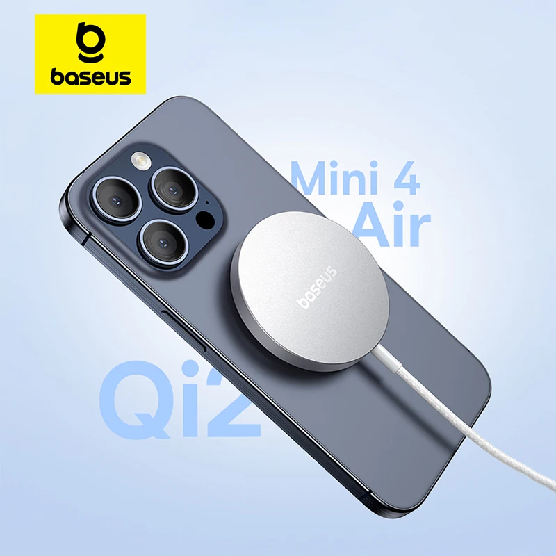 Baseus Qi2 15W 자기 무선 충전기 iPhone 16 15 14 13 Pro Max 용 미니 고속 충전 전화 충전기