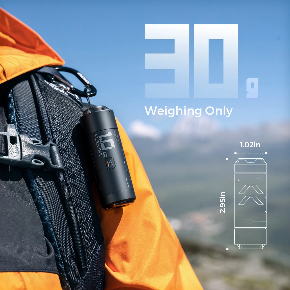 플렉스타일 제로 펌프 - 30g 휴대용 캠핑 에어 펌프 전기 인플레이터, 수면 패드용, 충전식 배터리 1개 포함